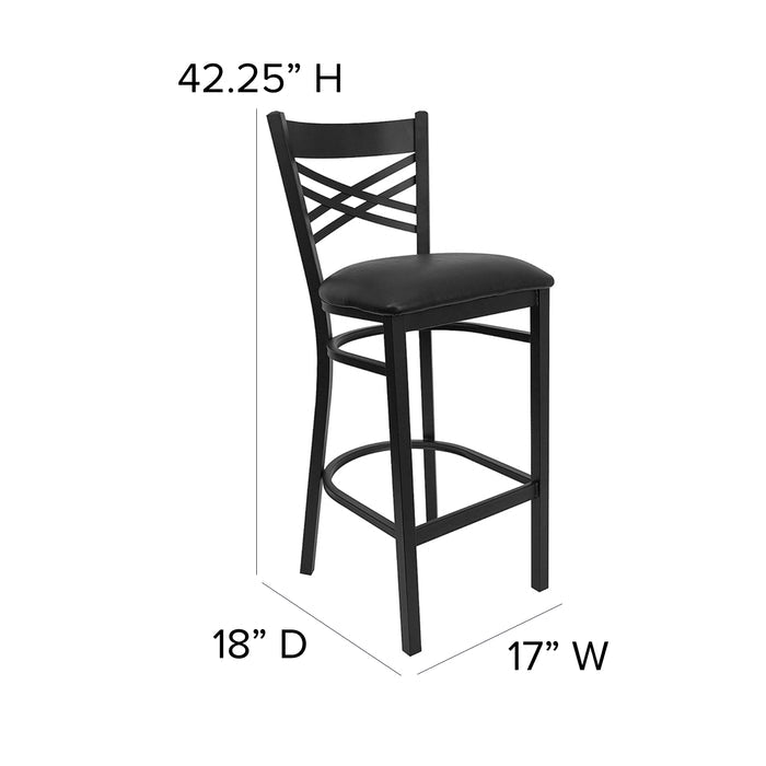 Black X Stool-Black Seat