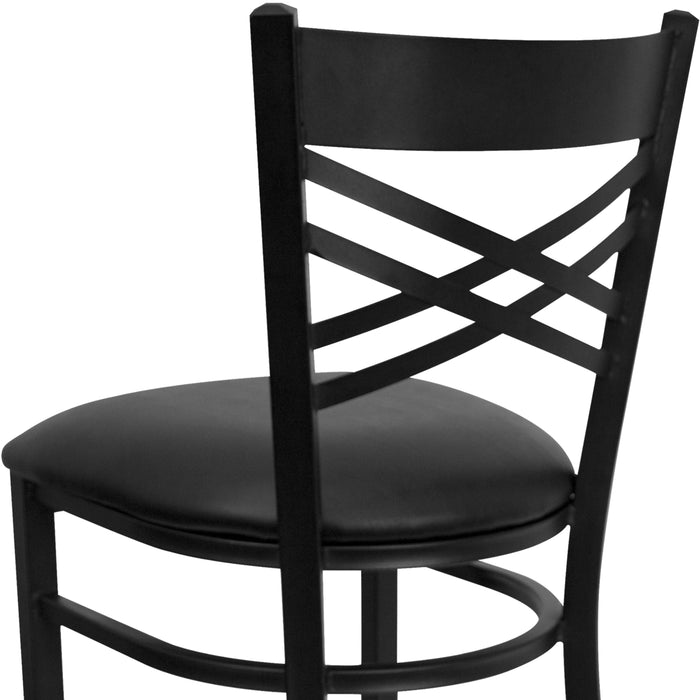 Black X Stool-Black Seat
