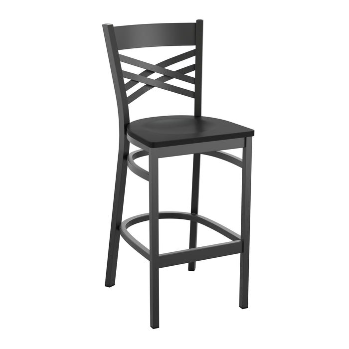 Black X Stool-Black Seat