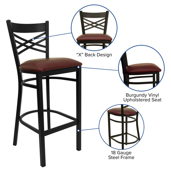 Black X Stool-Burg Seat