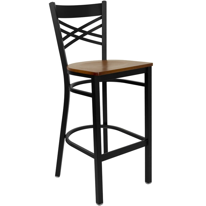 Black X Stool-Cherry Seat