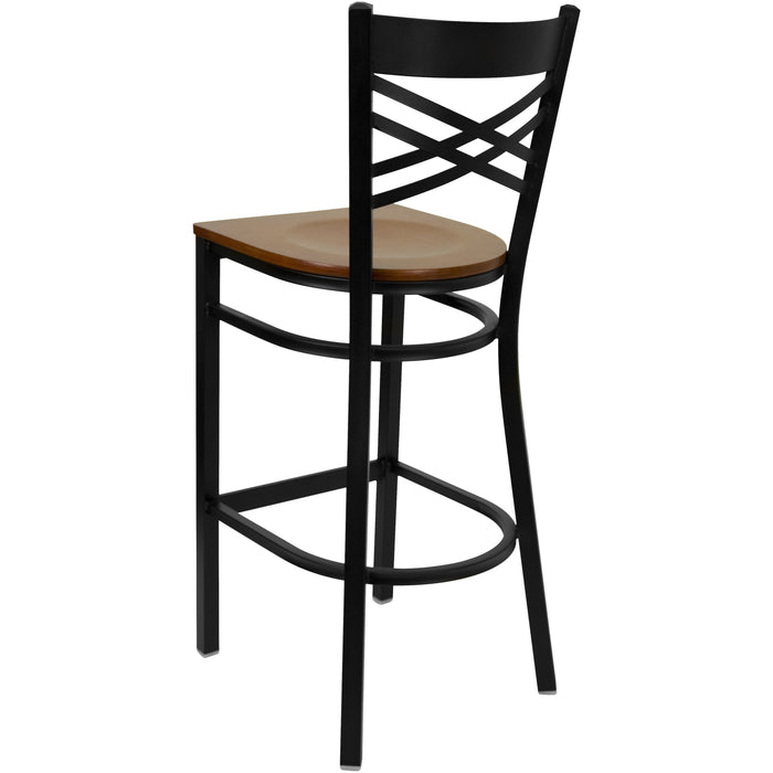 Black X Stool-Cherry Seat