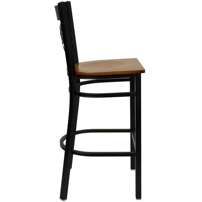 Black X Stool-Cherry Seat