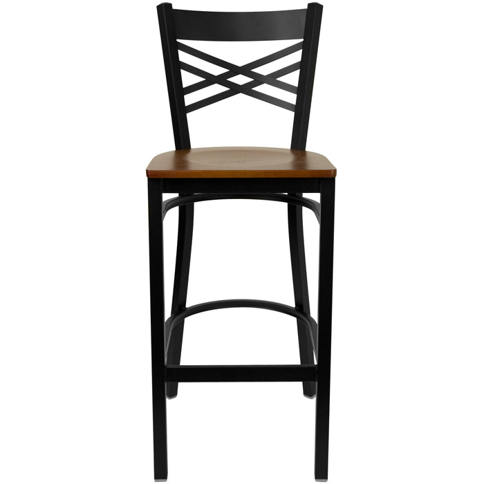 Black X Stool-Cherry Seat