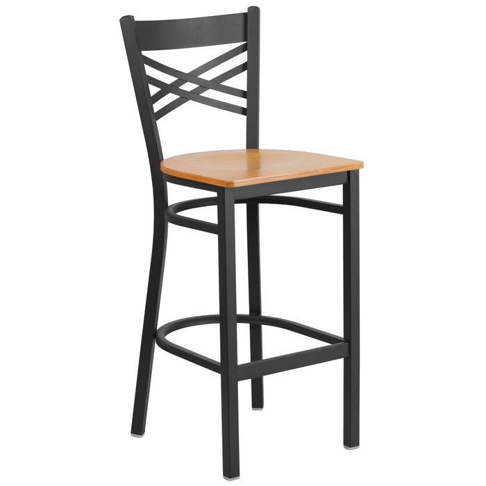 Black X Stool-Nat Seat