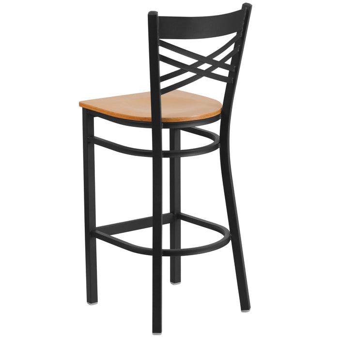 Black X Stool-Nat Seat