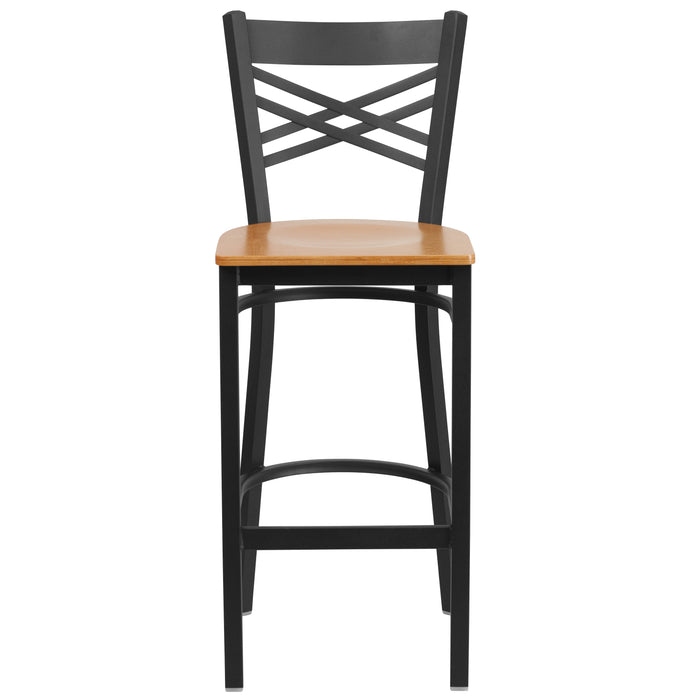 Black X Stool-Nat Seat