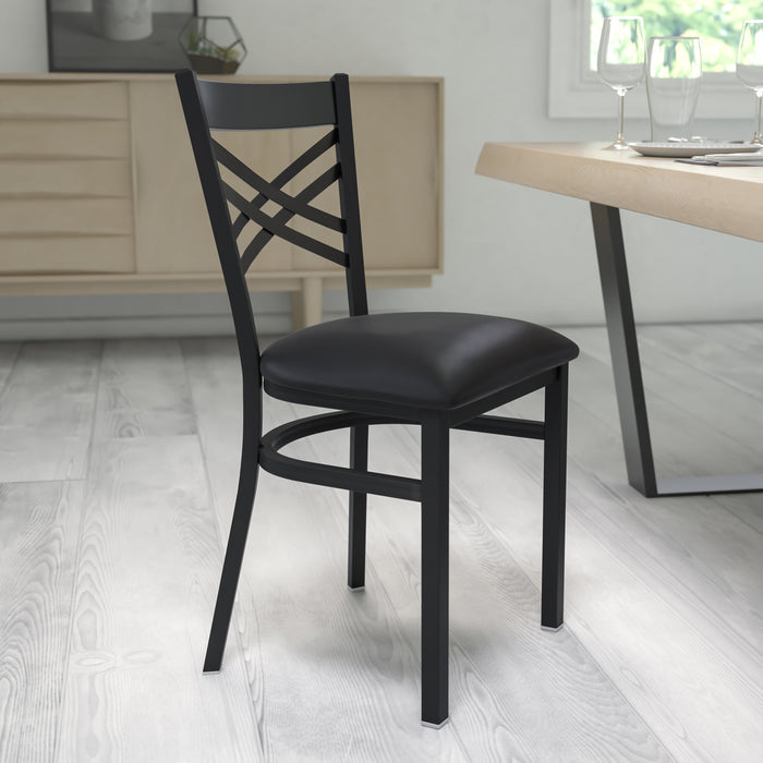 Black X Chair-Black Seat