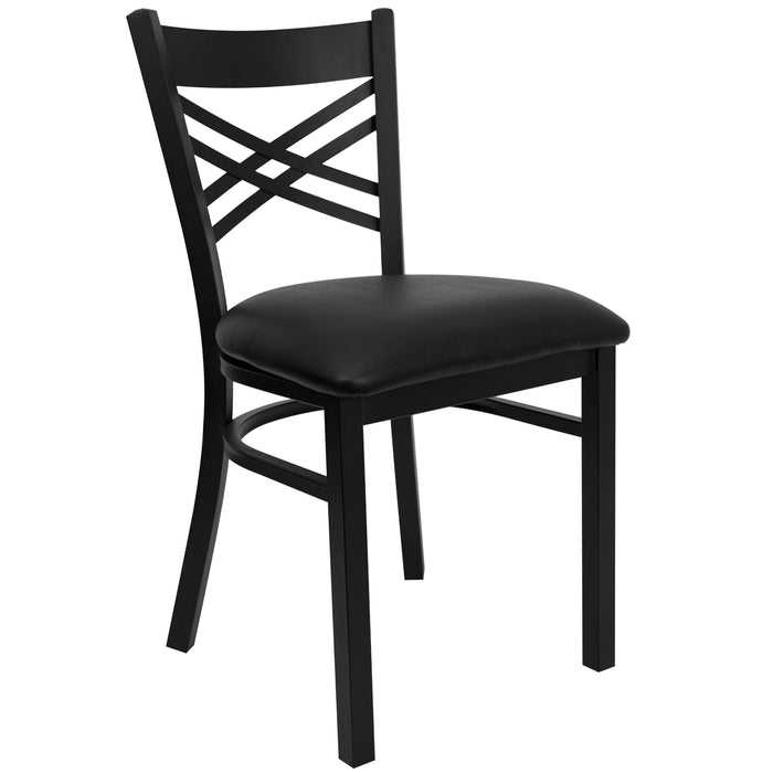 Black X Chair-Black Seat