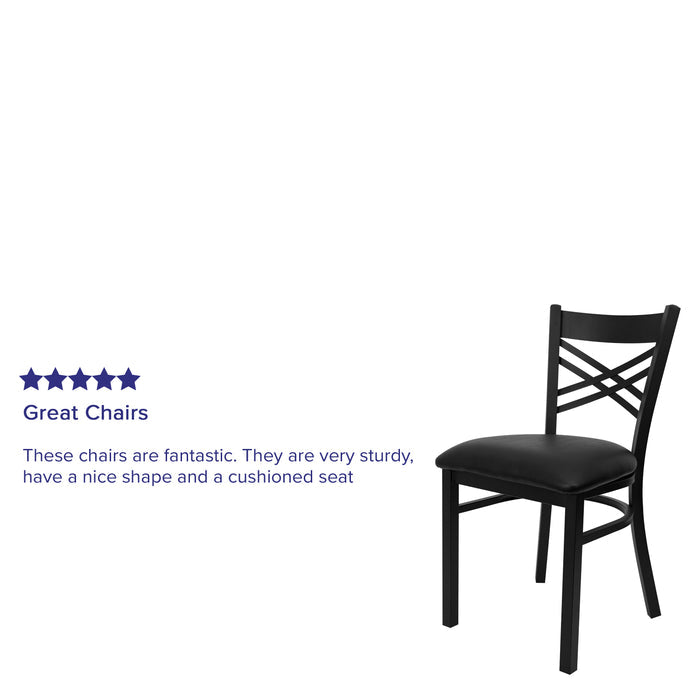 Black X Chair-Black Seat