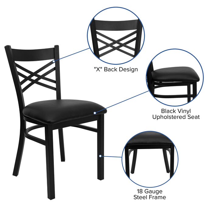 Black X Chair-Black Seat