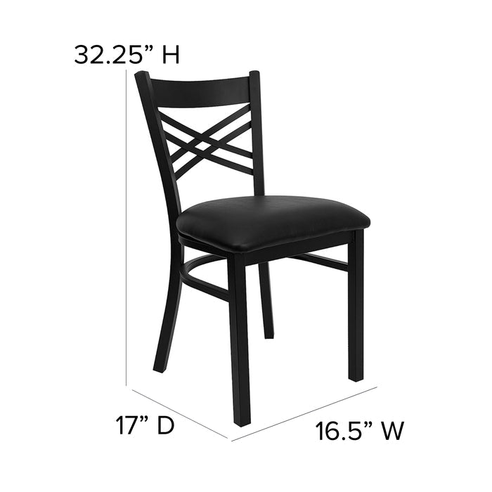 Black X Chair-Black Seat