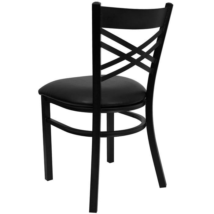 Black X Chair-Black Seat
