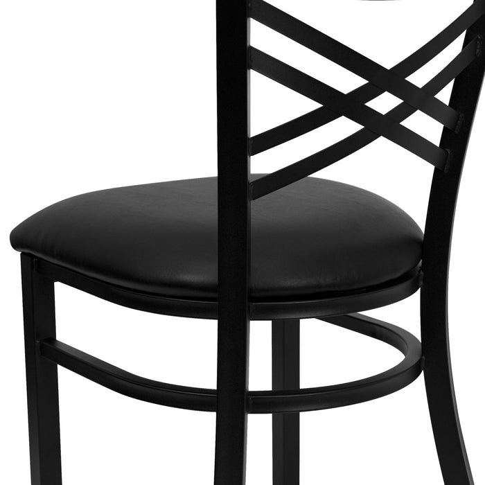 Black X Chair-Black Seat