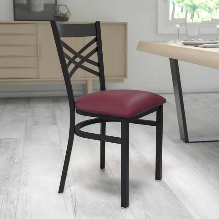 Black X Chair-Burg Seat