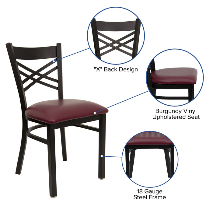 Black X Chair-Burg Seat