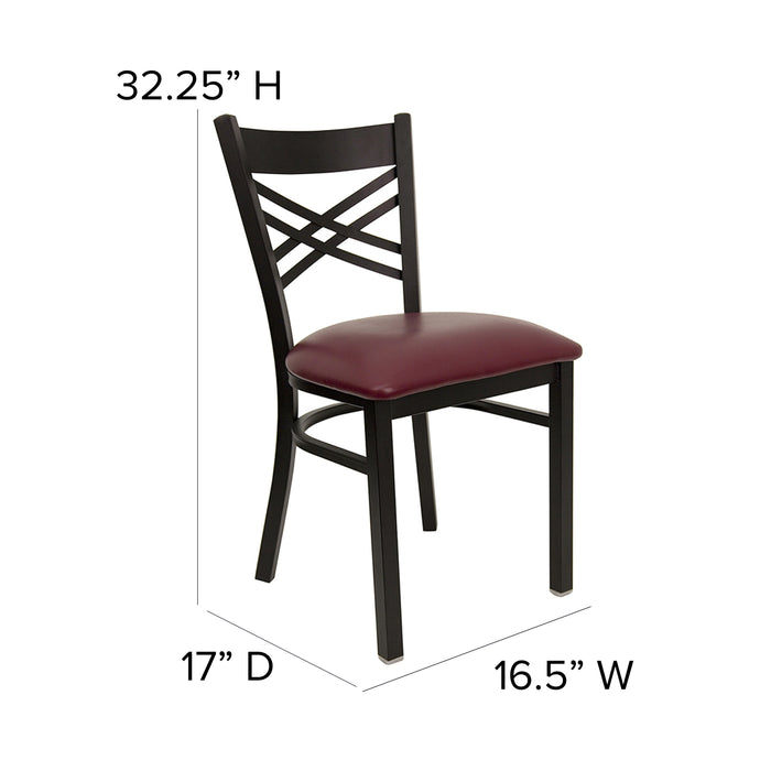 Black X Chair-Burg Seat