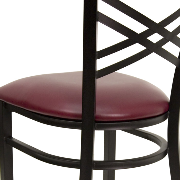 Black X Chair-Burg Seat