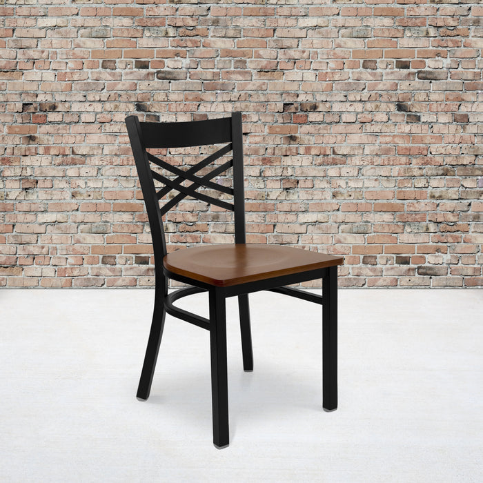 Black X Chair-Cherry Seat