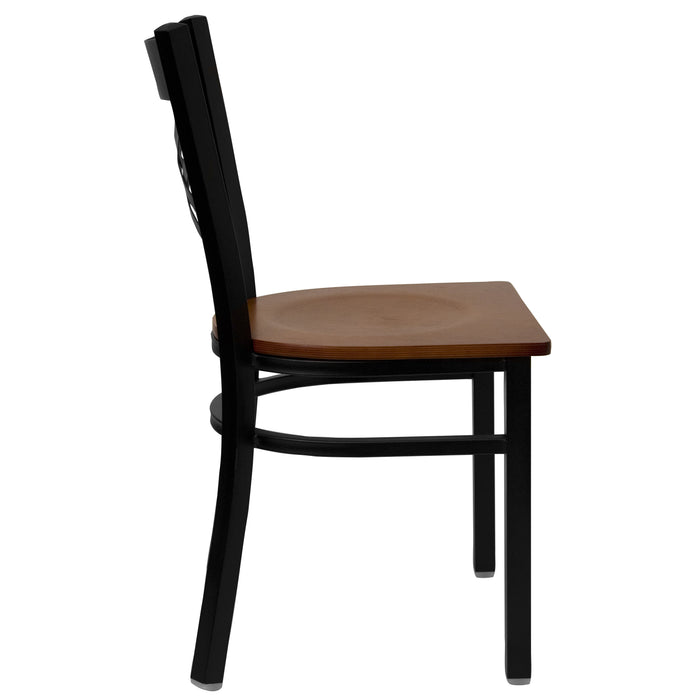 Black X Chair-Cherry Seat