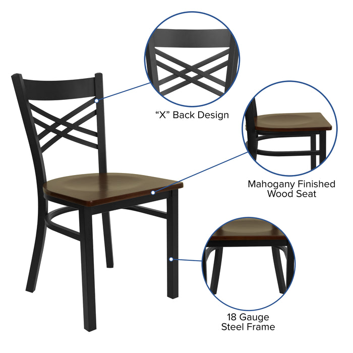 Black X Chair-Mah Seat