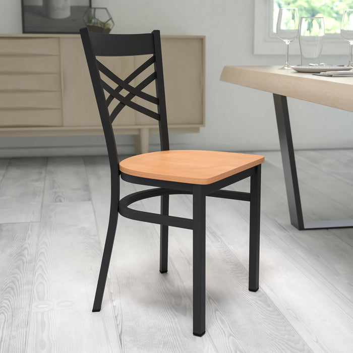 Black X Chair-Nat Seat
