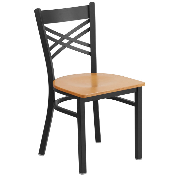Black X Chair-Nat Seat