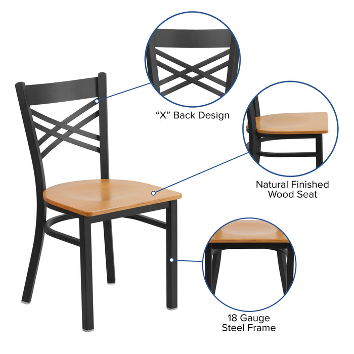 Black X Chair-Nat Seat