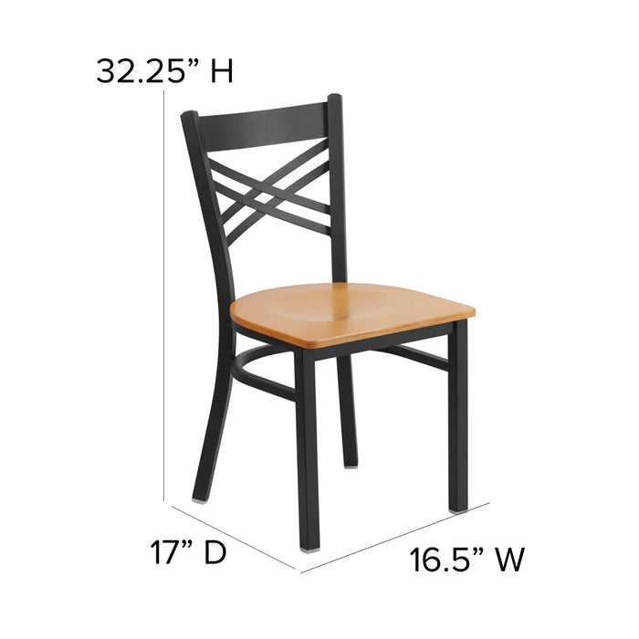 Black X Chair-Nat Seat