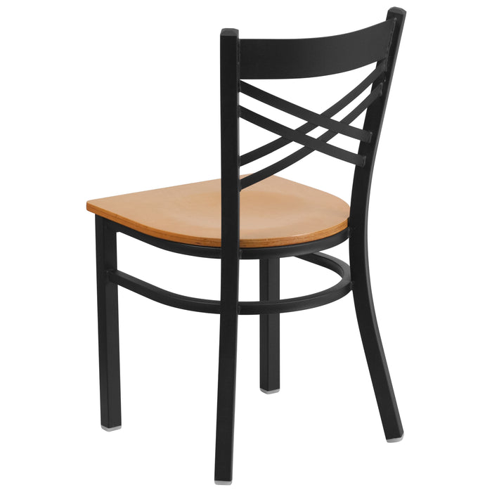 Black X Chair-Nat Seat