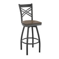 Black X Swivel Stool-COPR Seat