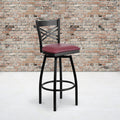 Black X Swivel Stool-Burg Seat
