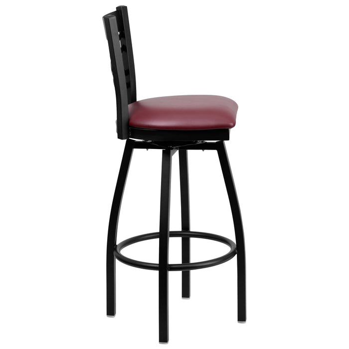 Black X Swivel Stool-Burg Seat