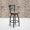Black X Swivel Stool-Chy Seat