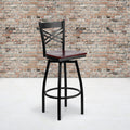 Black X Swivel Stool-Mah Seat