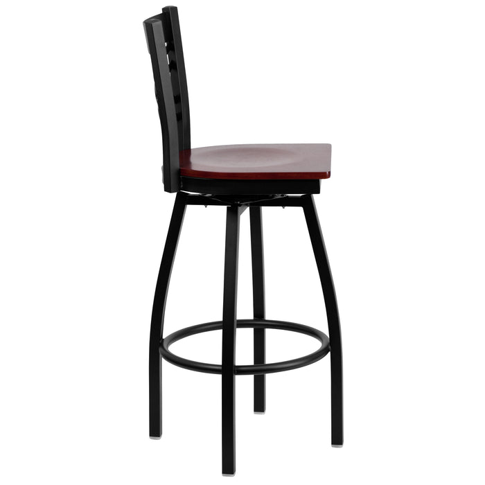 Black X Swivel Stool-Mah Seat