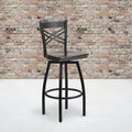 Black X Swivel Stool-Wal Seat
