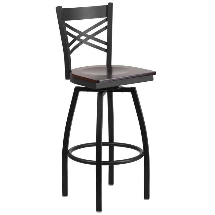 Black X Swivel Stool-Wal Seat