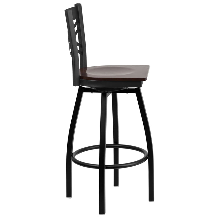 Black X Swivel Stool-Wal Seat