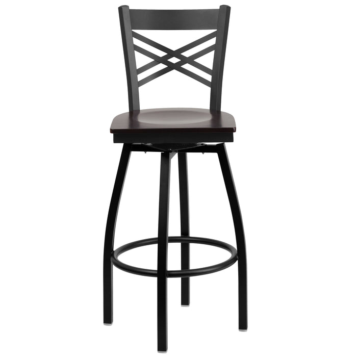 Black X Swivel Stool-Wal Seat