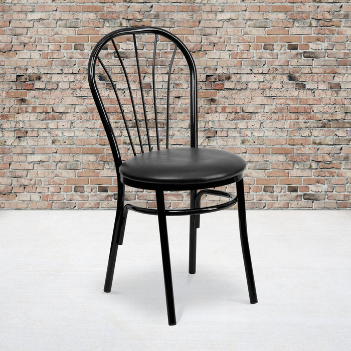 Black Fan Chair-Black Seat