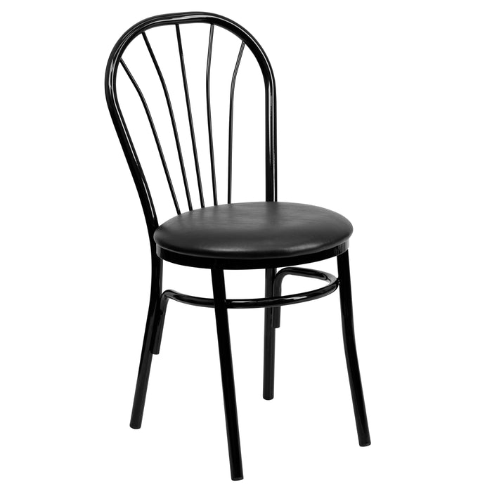 Black Fan Chair-Black Seat