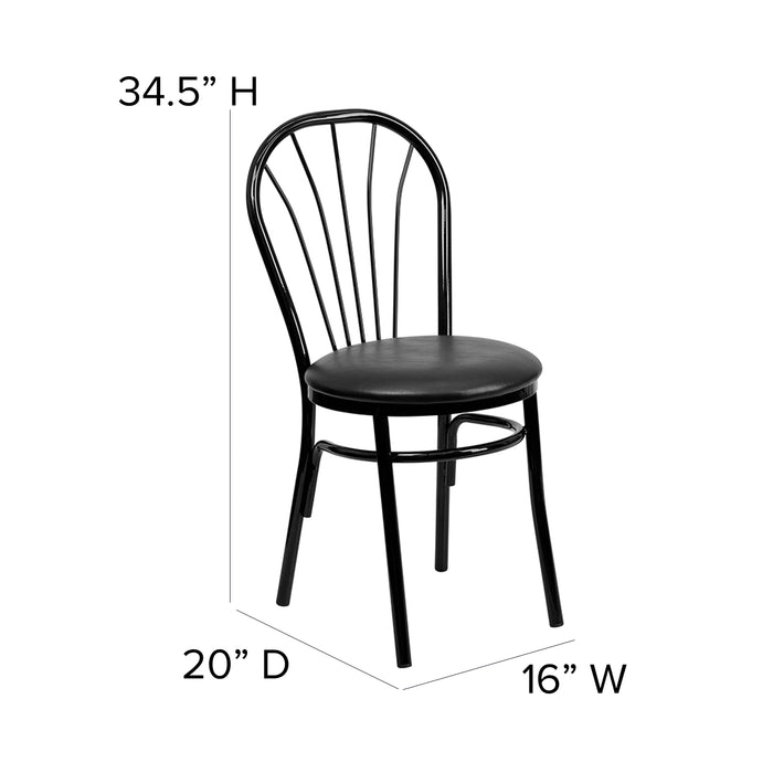 Black Fan Chair-Black Seat