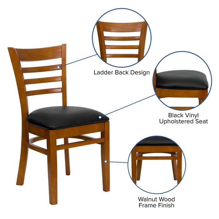 Cherry Wood Chair-Blk Vinyl