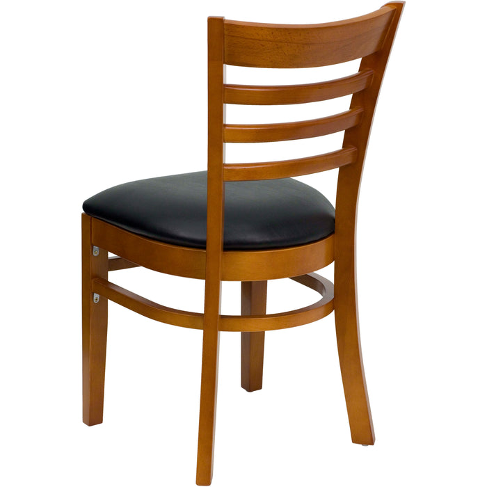 Cherry Wood Chair-Blk Vinyl