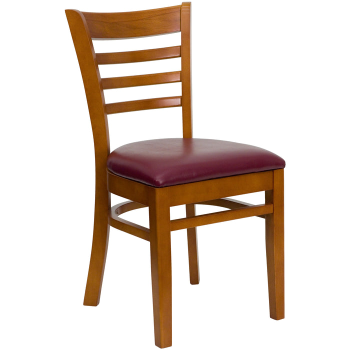 Cherry Wood Chair-Burg Vinyl