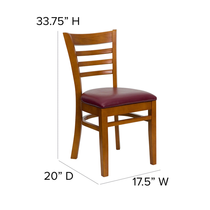 Cherry Wood Chair-Burg Vinyl