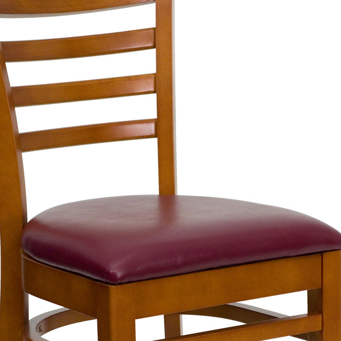 Cherry Wood Chair-Burg Vinyl