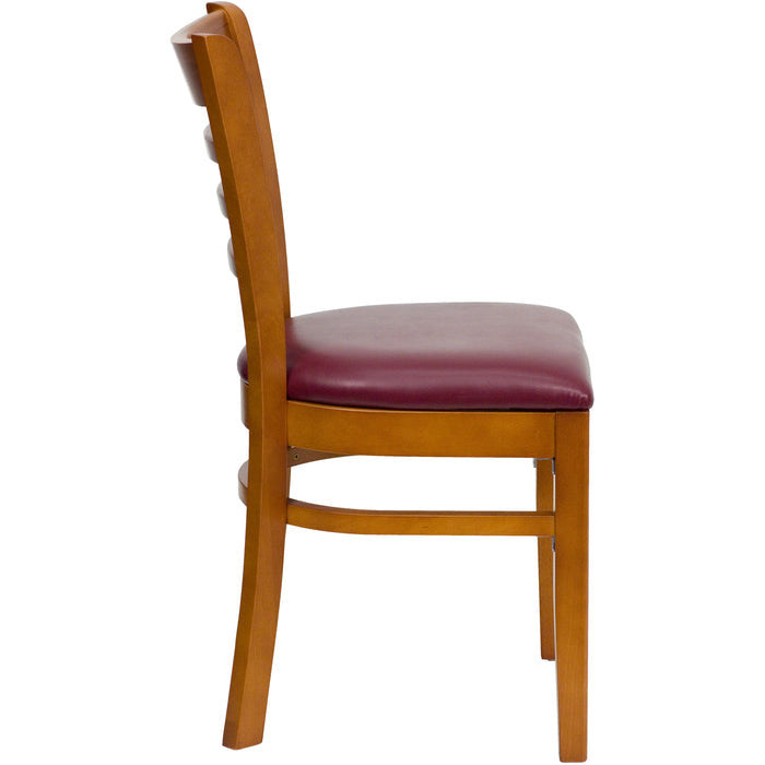 Cherry Wood Chair-Burg Vinyl