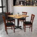 Mahogany Wood Chair-Blk Vinyl